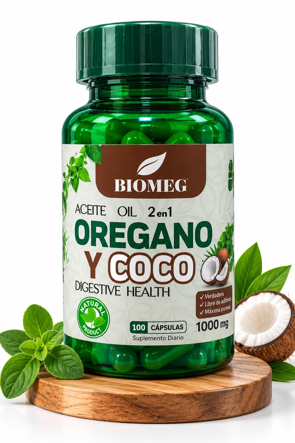 ACEITE DE OREGANO Y COCO X 100 CAP BIO